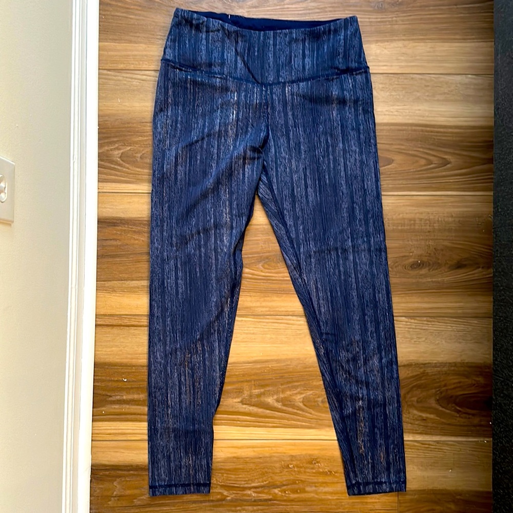 Blue and Silver Victoria Secret Sport Leggings - Size Medium
